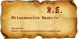 Milovanovics Beatrix névjegykártya